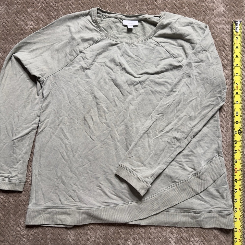 Pure Jill Top Womens M Green Pima Cotton Long Sleeve Classic Casual J Jill